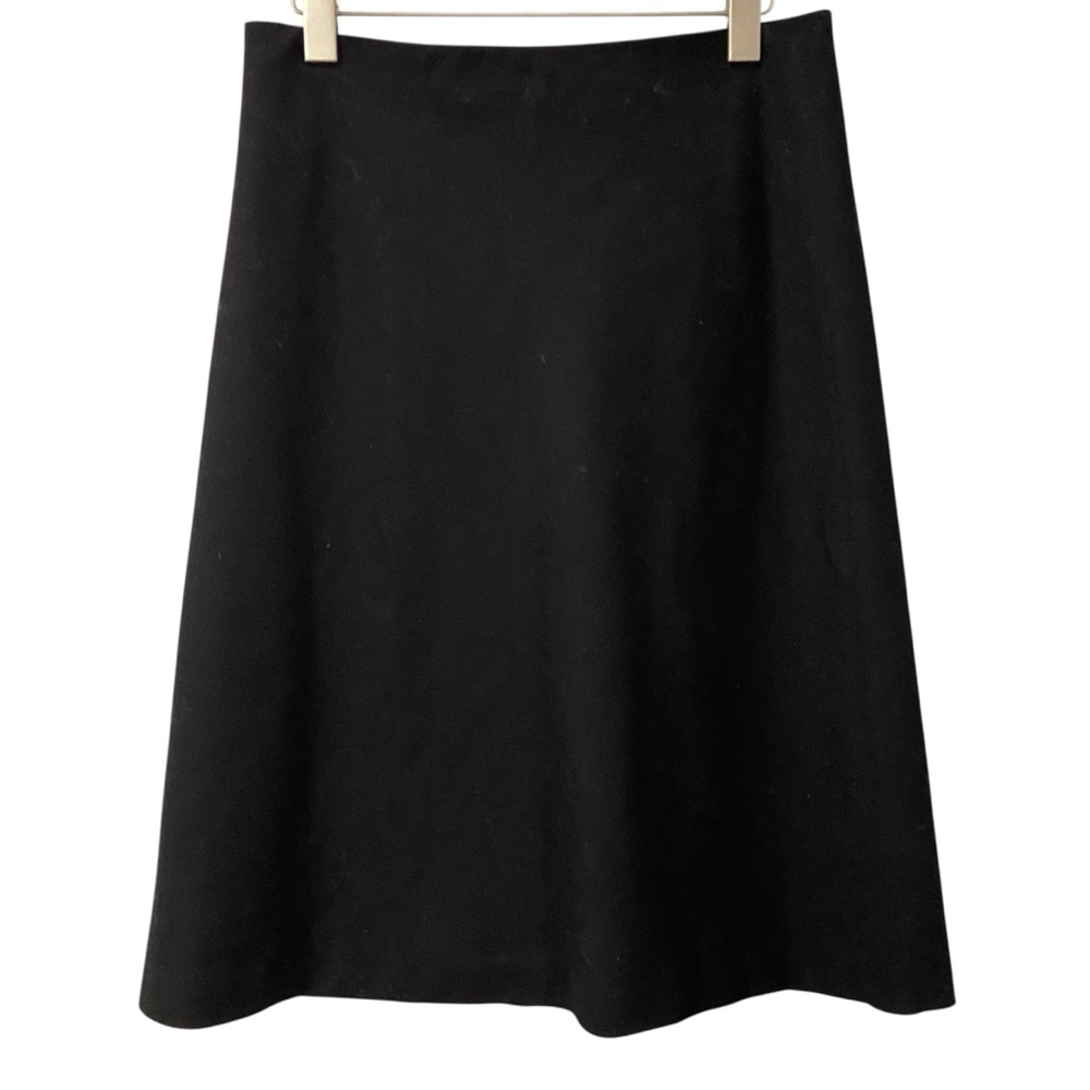 J. Crew Black A-Line Wool Midi Skirt Size 4